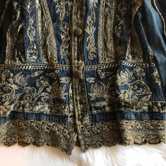 Urban Tribe vintage inspired jean jacket - Picture 4 of 8